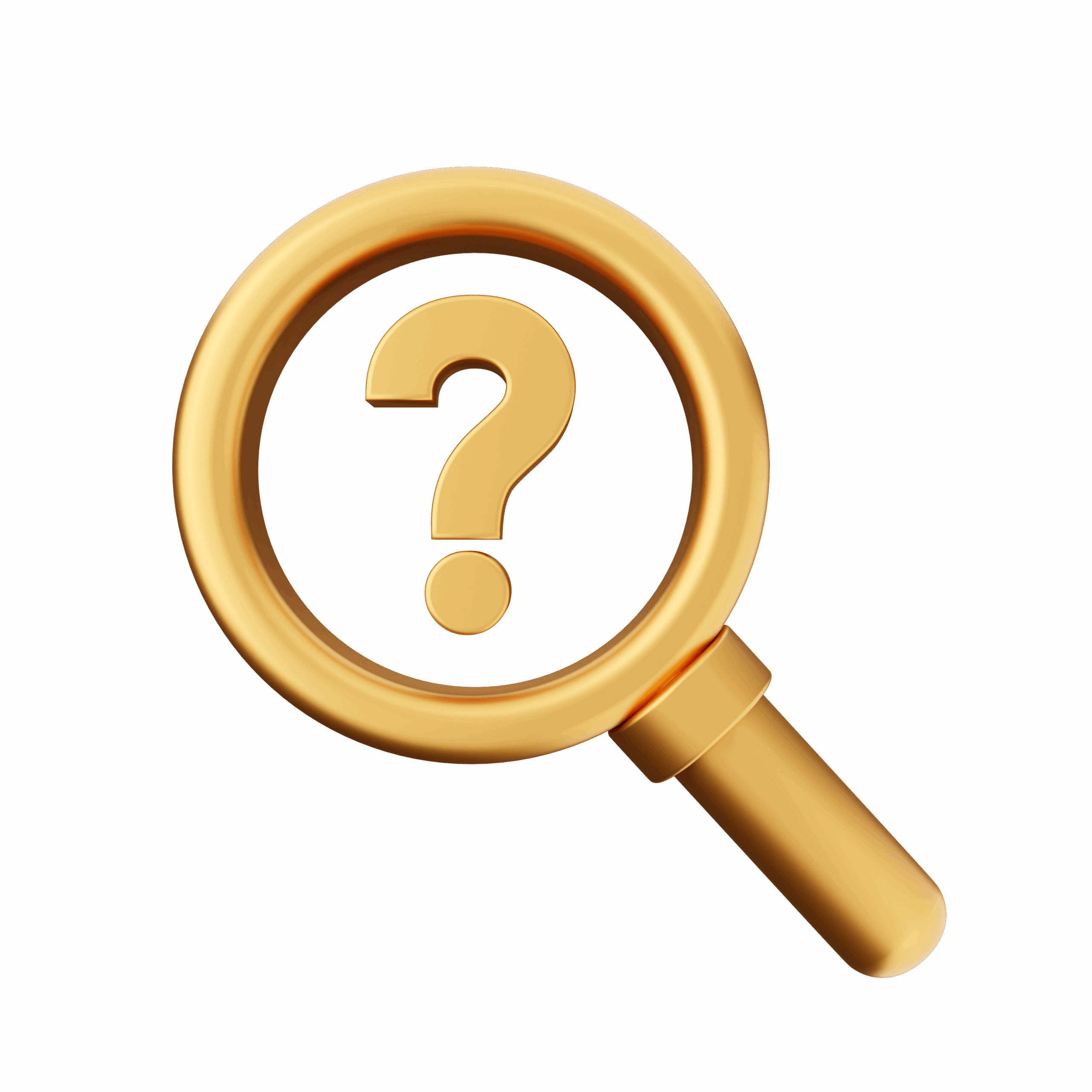 TB SEALER sıkça sorulan sorular simgesi – altın büyüteç ve soru işareti.