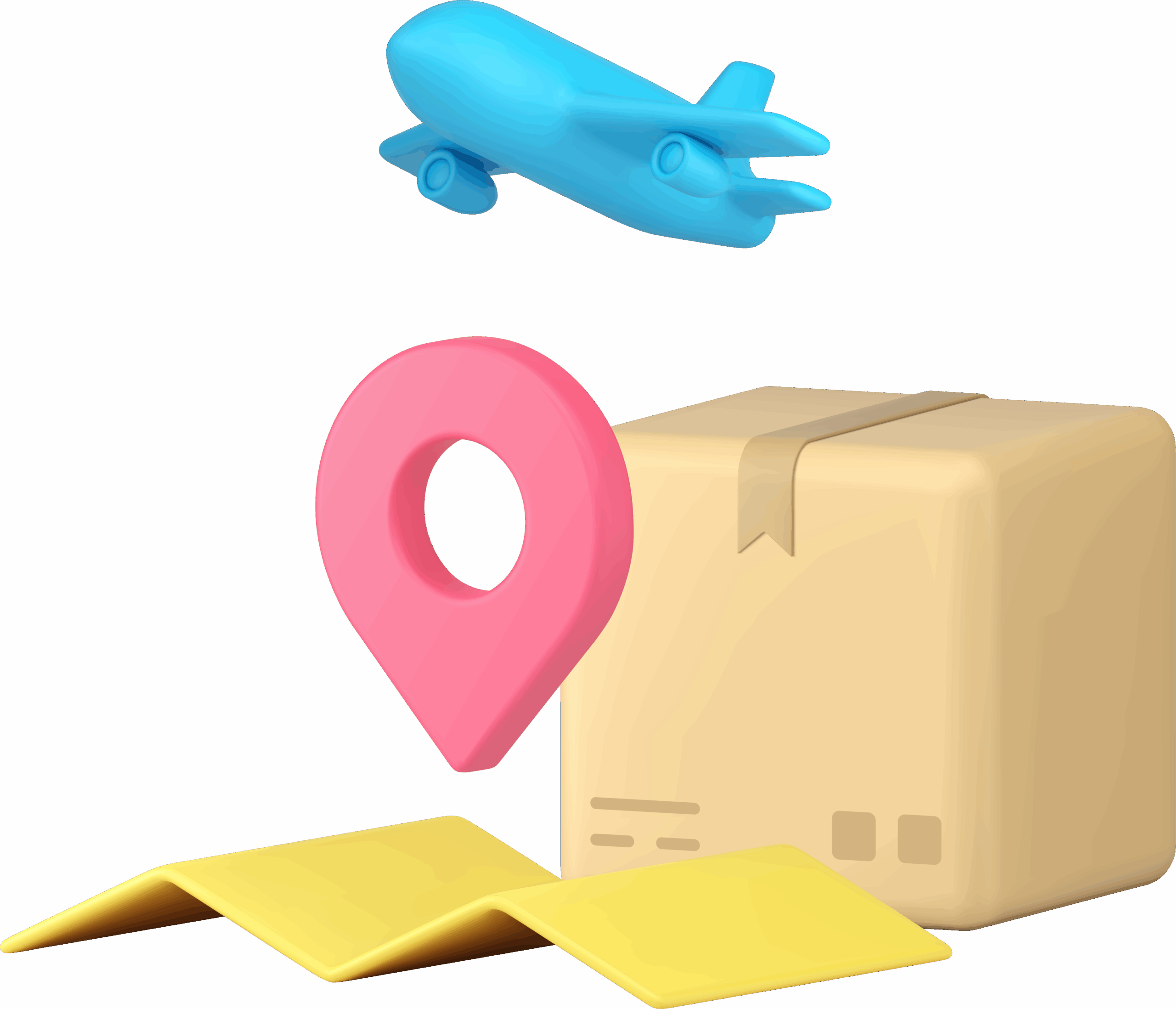 TB SEALER teslimat politikası sembolü – kutu, konum işareti ve mavi kargo uçağı.