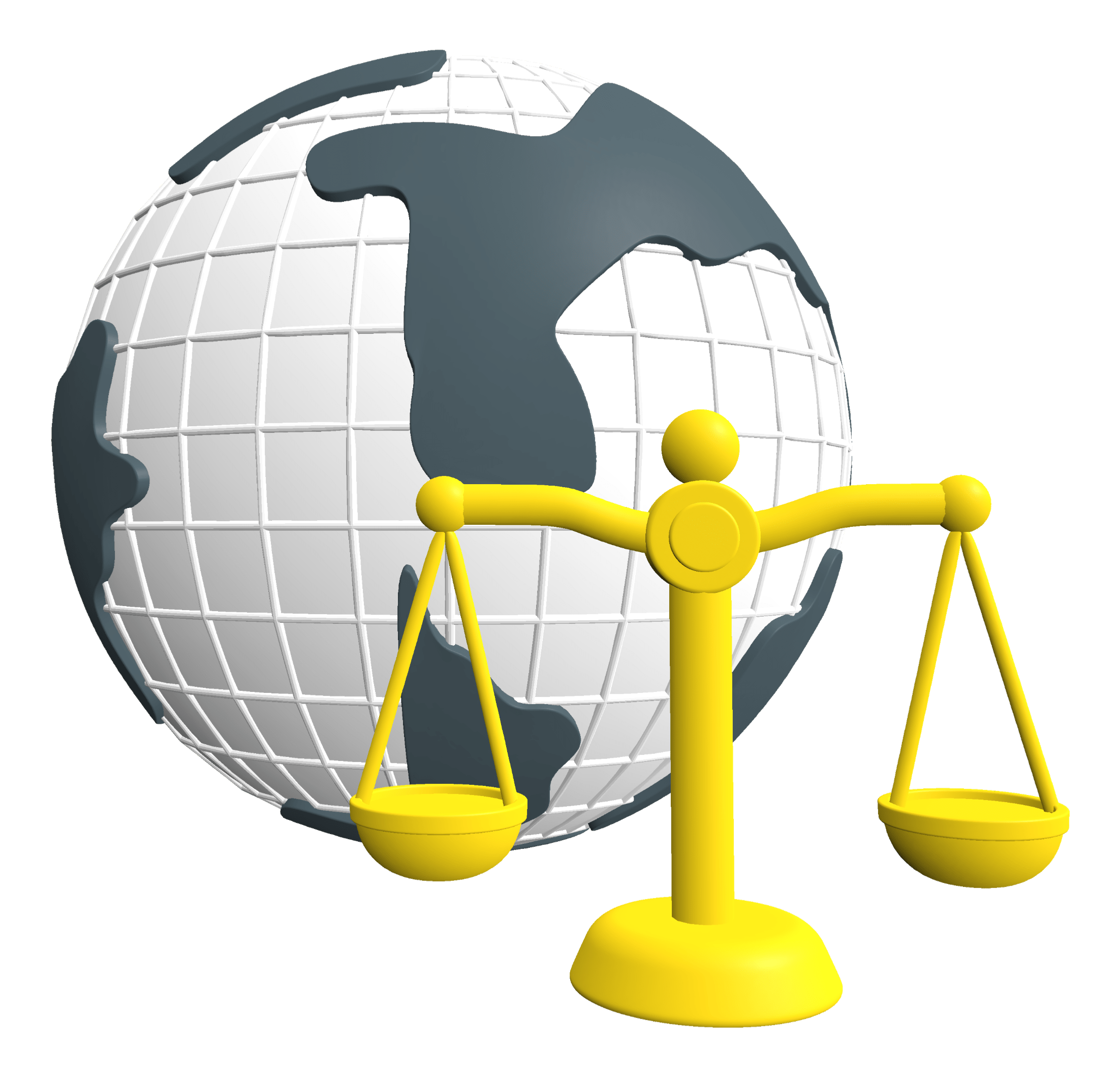 TB SEALER yasal denge sembolü – dünya küresi arkasında sarı adalet terazisi.